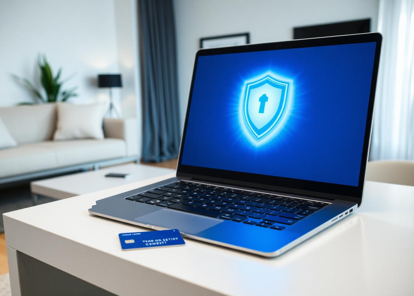 Laptop met een veilige online betaalomgeving